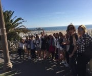 West LA tour group pic in front of beach